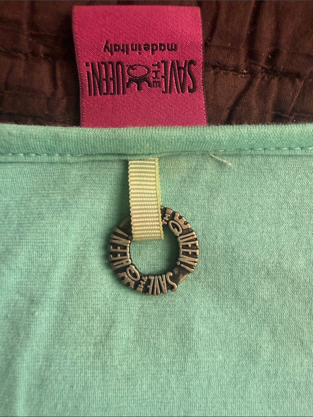 Save the queen Floral Scoop Neck Women's Top in Teal - Picture 6 of 6